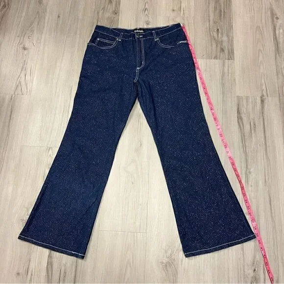 Girlfriends LA vintage y2k deadstock bootcut sparkly jeans NWOT Sz 15 stretchy - Picture 11 of 14